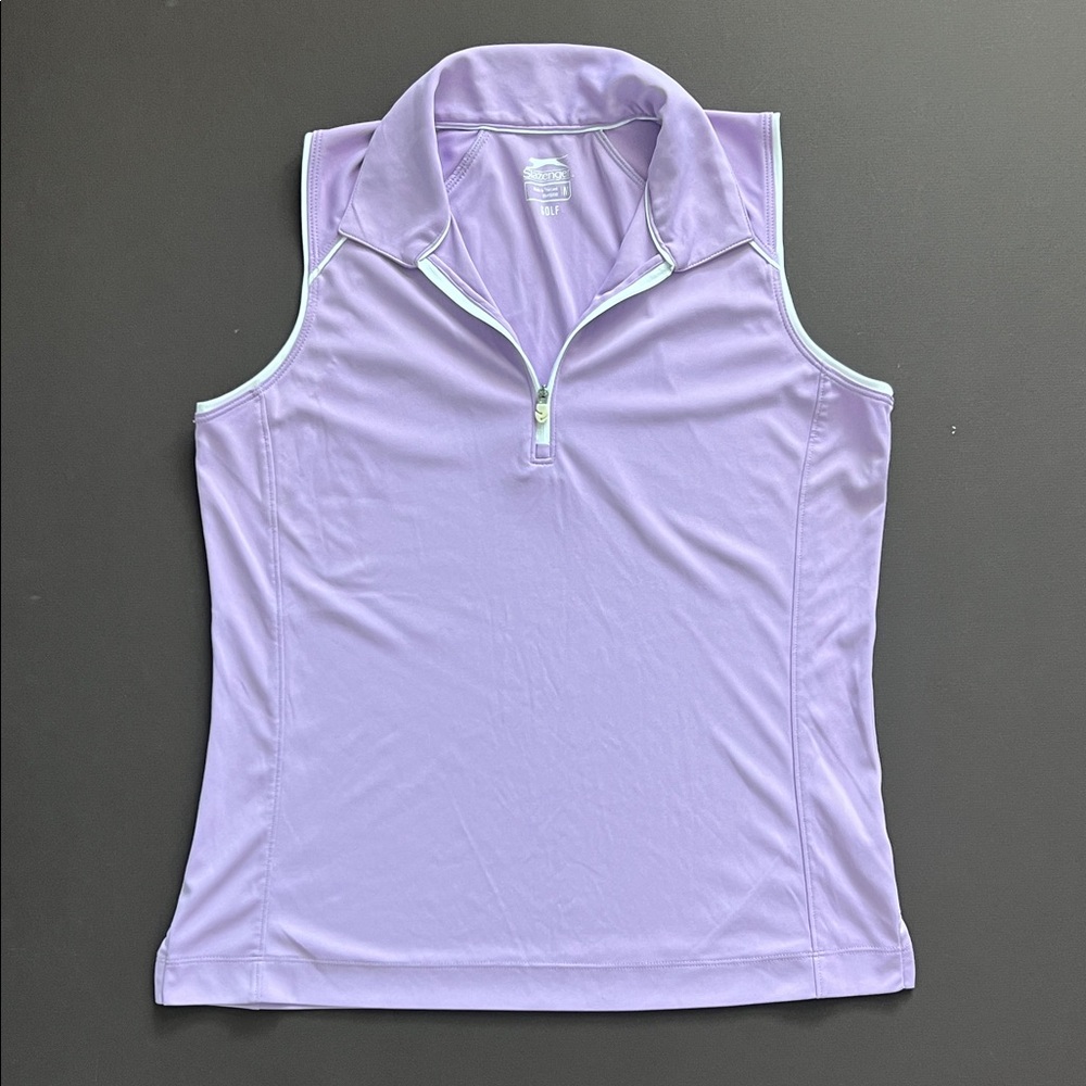 Slazenger Women's Lavender Sleeveless Polo Top